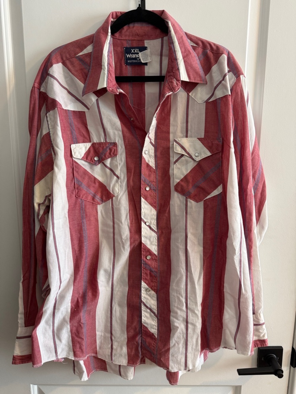 Wrangler Red and White Striped Western Shirt